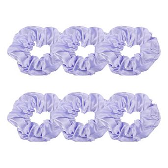 6 pc Satin Hair Scrunchies, Solid Hair Ties Soft Fabric Scrunchies Ponytail Holders for Women Girls