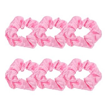 6 pc Satin Hair Scrunchies, Solid Hair Ties Soft Fabric Scrunchies Ponytail Holders for Women Girls