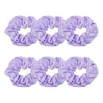 6 pc Satin Hair Scrunchies, Solid Hair Ties Soft Fabric Scrunchies Ponytail Holders for Women Girls