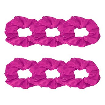 6 pc Satin Hair Scrunchies, Solid Hair Ties Soft Fabric Scrunchies Ponytail Holders for Women Girls