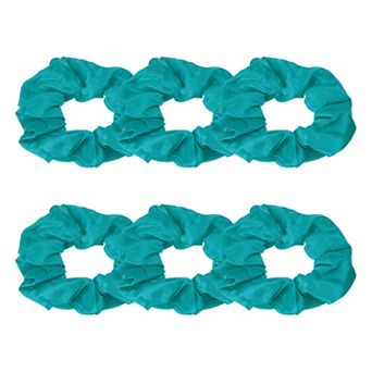 6 pc Satin Hair Scrunchies, Solid Hair Ties Soft Fabric Scrunchies Ponytail Holders for Women Girls