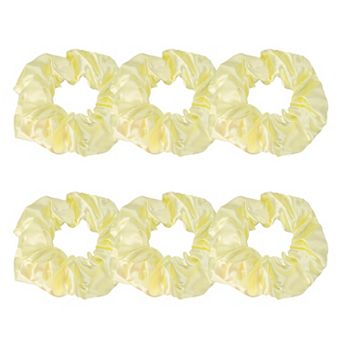 6 pc Satin Hair Scrunchies, Solid Hair Ties Soft Fabric Scrunchies Ponytail Holders for Women Girls