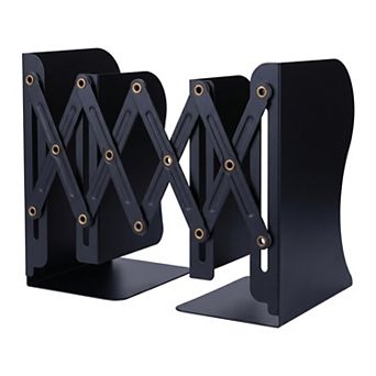 Adjustable Metal Bookends for Shelves Expandable Book End Holder for Bookshelf 3.9"Lx5.7"Wx7.5"H