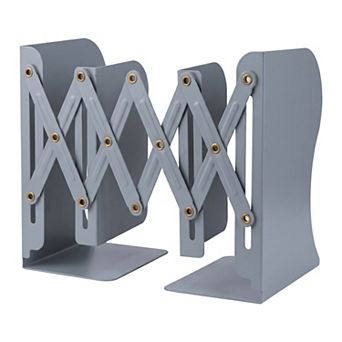 Adjustable Metal Bookends for Shelves Expandable Book End Holder for Bookshelf 3.9"Lx5.7"Wx7.5"H