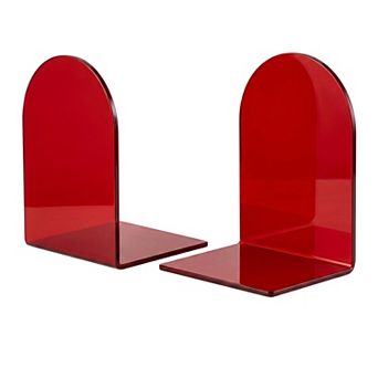 Clear Acrylic Bookends for Shelves Invisible Book Ends Non-Skid Book Stopper 4.7"Lx3.9"Wx6.1"H,