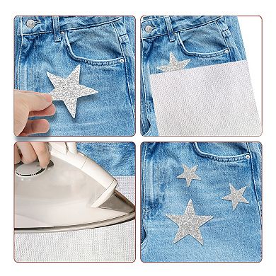 3.15"x3.15" 8Pcs Sew-On Rhinestone Patches Glitters Patches