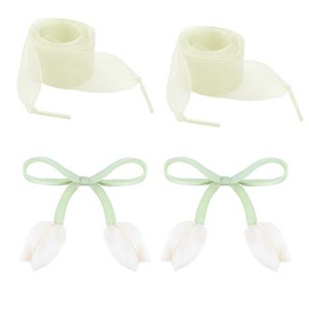 1 Pair 4 Tulip Charms Shoelaces Flat for Sneaker 47.2"