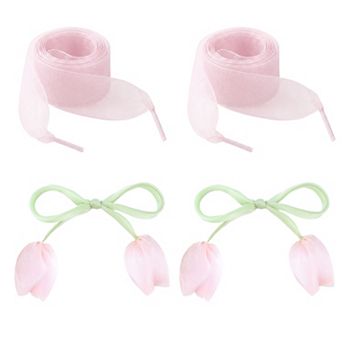 1 Pair 4 Tulip Charms Shoelaces Flat for Sneaker 47.2"
