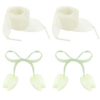1 Pair 4 Tulip Charms Shoelaces Flat for Sneaker 47.2"