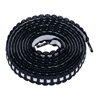 2 Pairs Lace-Woven Elastic Shoelaces Sweet Elegant Color-Blocked 47.2"