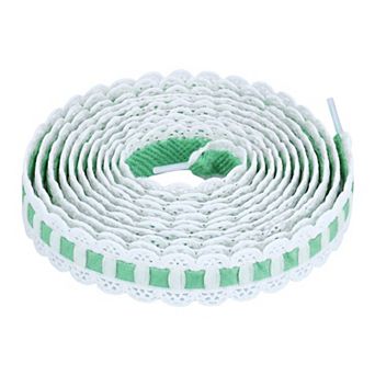 2 Pairs Lace-Woven Elastic Shoelaces Sweet Elegant Color-Blocked 47.2"