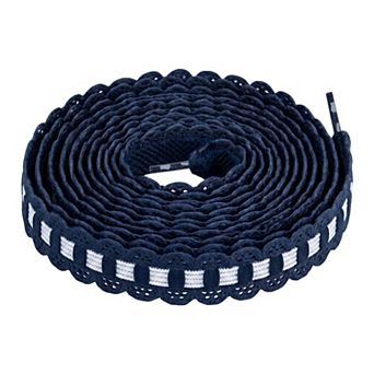 2 Pairs Lace-Woven Elastic Shoelaces Sweet Elegant Color-Blocked 47.2"