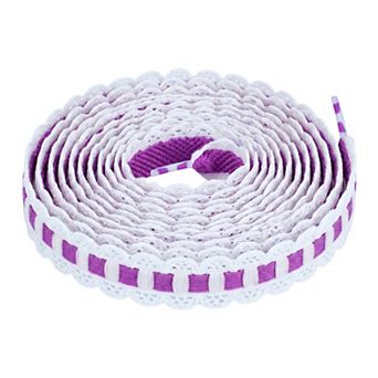 2 Pairs Lace-Woven Elastic Shoelaces Sweet Elegant Color-Blocked 47.2"