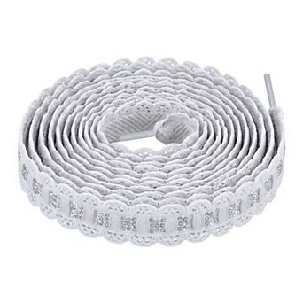 2 Pairs Lace-Woven Elastic Shoelaces Sweet Elegant Color-Blocked 47.2"