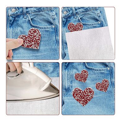 6Pcs Heart Shaped Patches Heart Patches for Sew-On