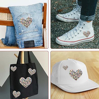 6Pcs Heart Shaped Patches Heart Patches for Sew-On