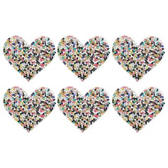 6 pc Heart Shaped Patches Heart Patches for Sew-On