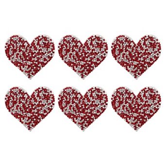 6 pc Heart Shaped Patches Heart Patches for Sew-On