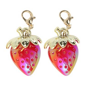 Plated Strawberry Shoelace Charms