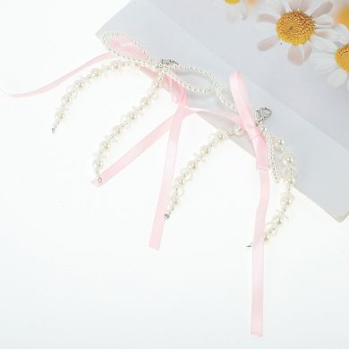Ribbon Pearl Bows Shoelace Charms