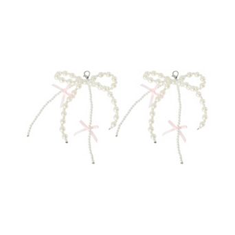 Ribbon Pearl Bows Shoelace Charms