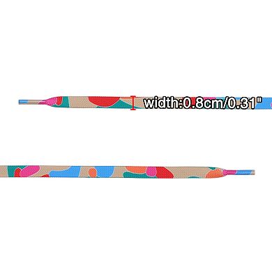 1 Pair Unisex Woven Colorful Print Shoelaces for Sneakers 47.24"