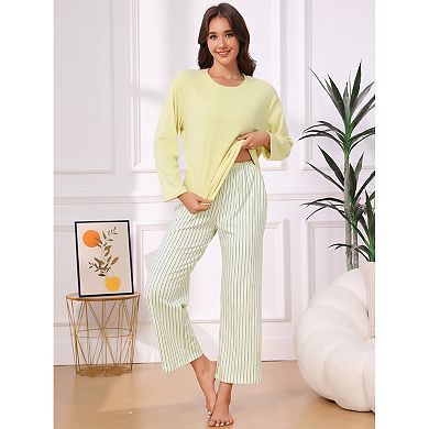 Women's Thermal Pajama Set Heavy Weight 2 Pcs Warm Lounge Set Top and Pants Long Sleeves Fall Winter