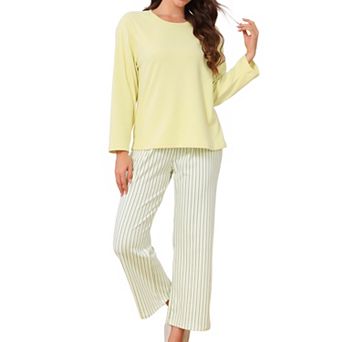 Women's Thermal Pajama Set Heavy Weight 2 pc Warm Lounge Set Top and Pants Long Sleeves Fall Winter
