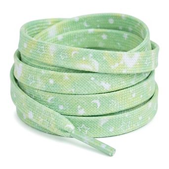 1 Pair Unisex Flat Reflective Patterned Flower Heart Shoelace for Sneaker 47.24"