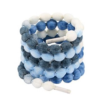 2 Pairs Unisex Ellipse Pom-Pom Lantern Woven Solid Color Shoelaces 47.24"