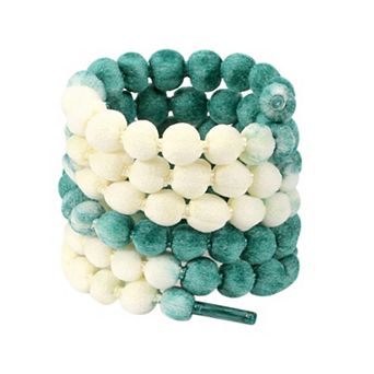 2 Pairs Unisex Ellipse Pom-Pom Lantern Woven Solid Color Shoelaces 47.24"