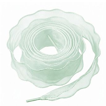2 Pairs Unisex Wide Shoelaces Wavy Curl Silk Chiffon Shoelaces 47.24"