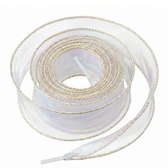 2 Pairs Unisex Wide Shoelaces Wavy Curl Silk Chiffon Shoelaces 47.24"