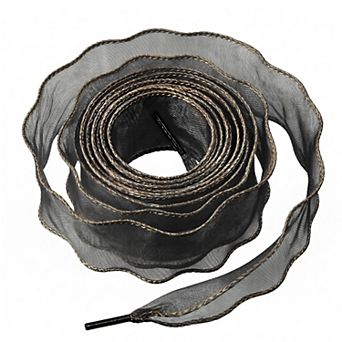 2 Pairs Unisex Wide Shoelaces Wavy Curl Silk Chiffon Shoelaces 47.24"