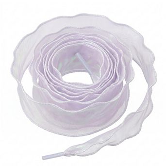 2 Pairs Unisex Wide Shoelaces Wavy Curl Silk Chiffon Shoelaces 47.24"