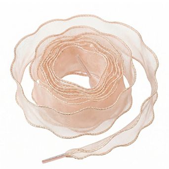 2 Pairs Unisex Wide Shoelaces Wavy Curl Silk Chiffon Shoelaces 47.24"