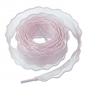 2 Pairs Unisex Wide Shoelaces Wavy Curl Silk Chiffon Shoelaces 47.24"