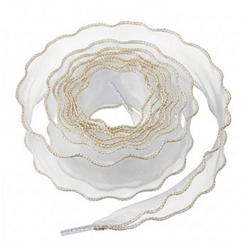2 Pairs Unisex Wide Shoelaces Wavy Curl Silk Chiffon Shoelaces 47.24"