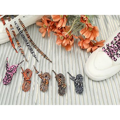 2 Pairs Animal Pattern Flat Printed Shoelaces for Sneakers Shoestring 55.12"