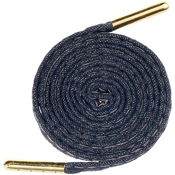 1 Pair Cotton Blend Denim Flat Shoelace with Metal Tips for Sneakers 55.12"