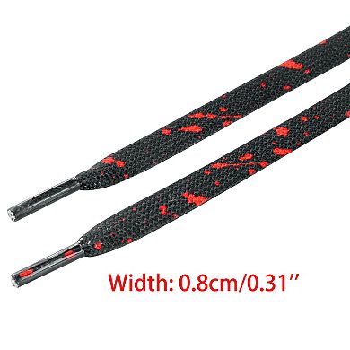 Unisex Flat Shoe Laces Splatter Painted Fun Shoelaces for Sneakers 2 Pairs 63"
