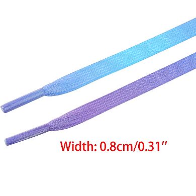 1 Pair Flat Gradient Colored Cool Tie Dye Design Sneakers Shoelaces 47.2"