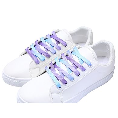 1 Pair Flat Gradient Colored Cool Tie Dye Design Sneakers Shoelaces 47.2"