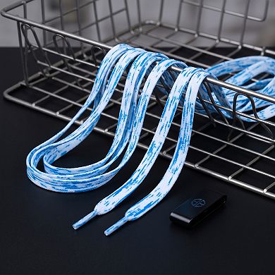1 Pair Flat Tie-Dye Brush Printed Shoelaces for Casual Hiking Shoes 47.2"