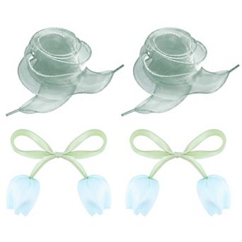 1 Pair 4 Tulip Charms Shoelaces Flat for Sneaker 1.57" Wide 47.2"