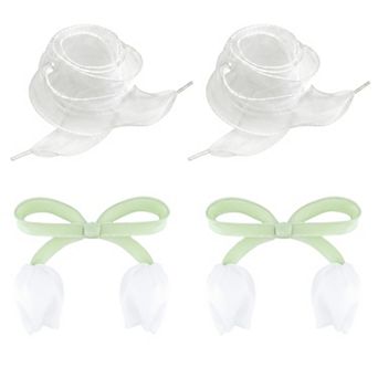 1 Pair 4 Tulip Charms Shoelaces Flat for Sneaker 1.57" Wide 47.2"