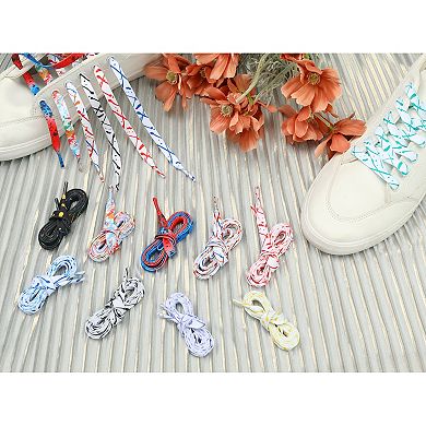 Colored Printed Flat Shoelaces Splashing Ink Shoe Laces for Sneakers 2 Pairs 55.12"