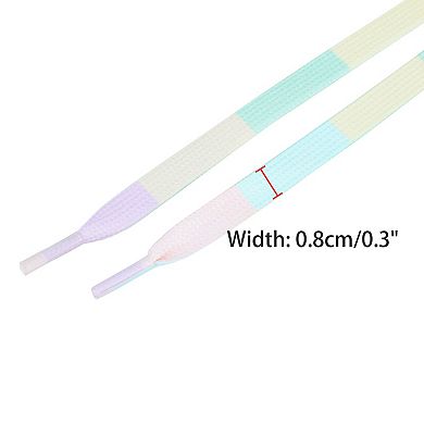 2 Pair Flat Colorful Shoelaces Tie Dye Shoe Laces for Sneakers Boots 55.12"
