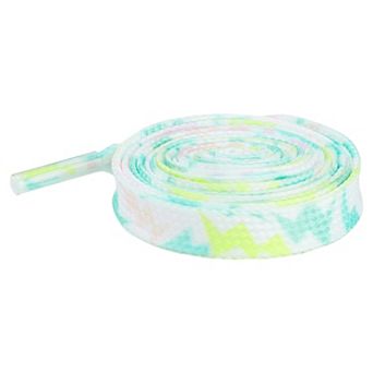 2 Pair Flat Colorful Shoelaces Tie Dye Shoe Laces for Sneakers Boots 55.12"