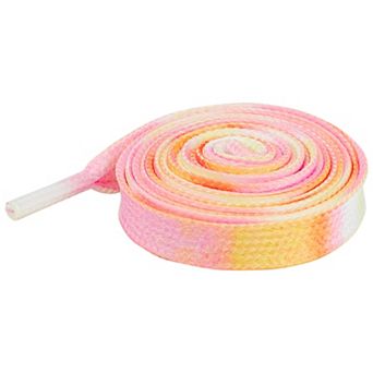 2 Pair Flat Colorful Shoelaces Tie Dye Shoe Laces for Sneakers Boots 55.12"
